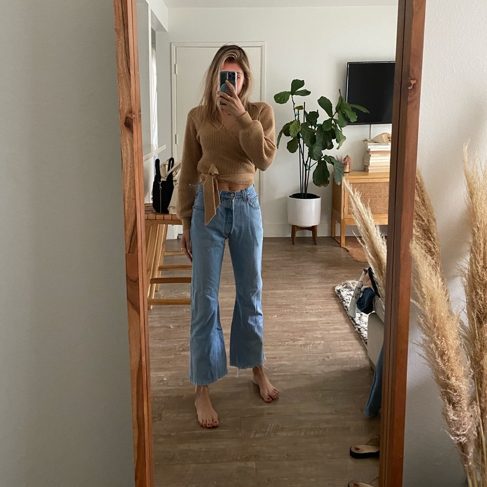 RARE Re/Done Cropped Flare Jeans